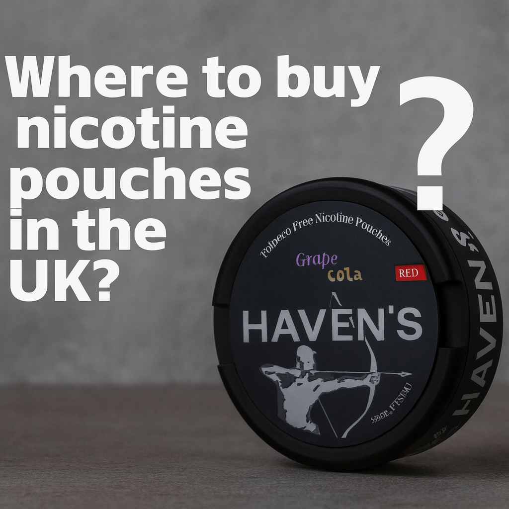 An infographic written where to buy nicotines pouches in the UK