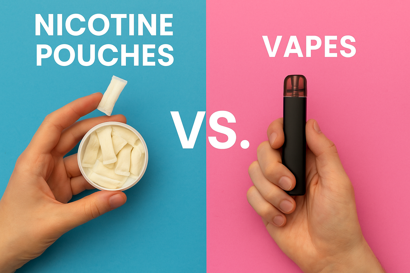 An infographic written nicotine pouches vs vapes 