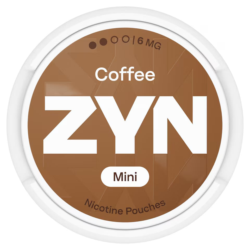ZYN Coffee Mini nicotine pouches packaging on a white background