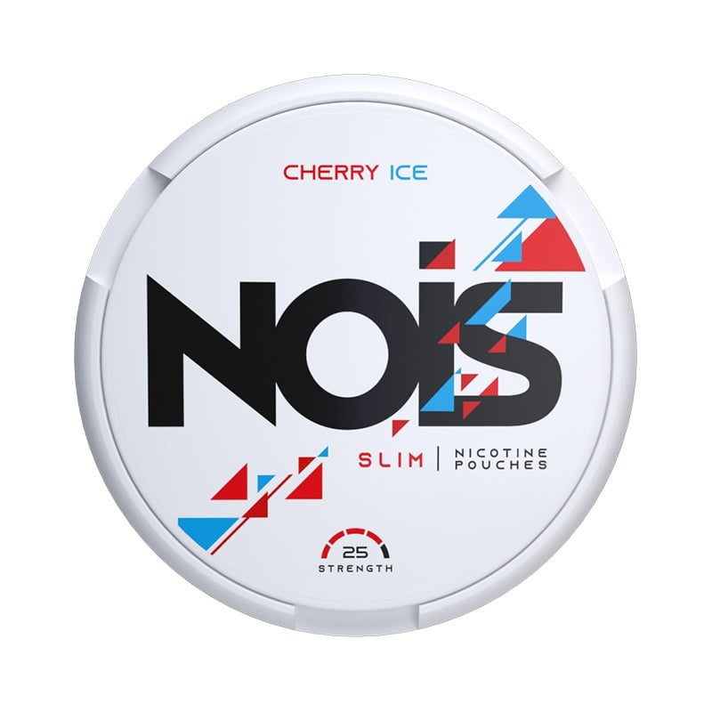 NOIS Cherry Ice nicotine pouches packaging on a white background