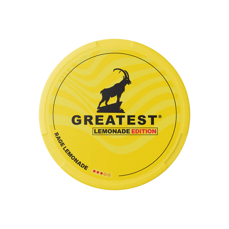 'Greatest Lemonade’ branding on a white background summer snus
