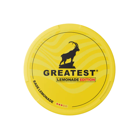 'Greatest Lemonade’ branding on a white background summer snus